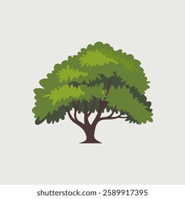 A Flat-Style tree on a Plain White Background