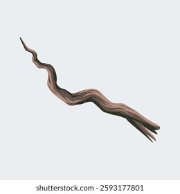 A Flat-Style Twisted old branch on a Plain White Background