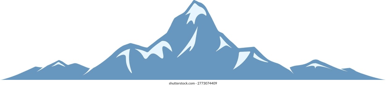 A flat-style vector illustration of Ama Dablam using bold color and simplified snow forms. Designed for modern digital use, travel visuals, and background compositions, this piece combines clarity with a strong alpine identity.