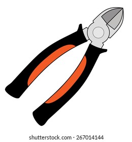 Flat-styled cutters with black-orange grips