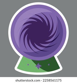 Pegatina de ilustración de vector de bola magiciana de estilo plano. Ilustración de material vectorial. Sticker aislado. Ilustración de bola magiciana