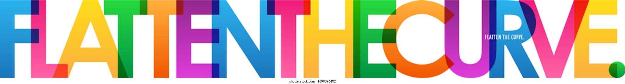 FLATTEN THE CURVE. colorful vector typography banner