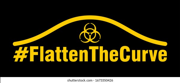 Flatten The Curve Hashtag Icon. Vector Image.