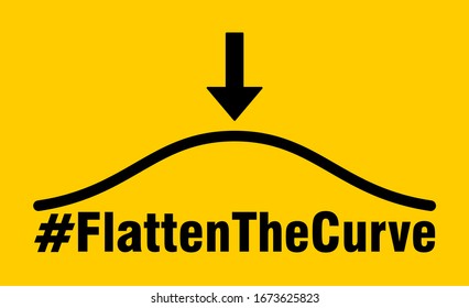 Flatten The Curve Hashtag Icon. Vector Image.