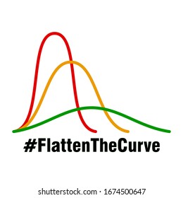 Flatten The Curve Hashtag Icon. Vector Image.