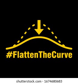 Flatten The Curve Hashtag Icon. Vector Image.