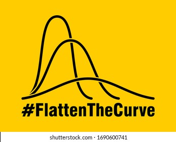 Flatten The Curve Hashtag Icon. Vector Image.