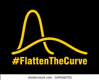 Flatten The Curve Hashtag Icon. Vector Image.