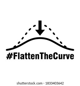 Flatten The Curve Hashtag Icon. Vector Image.