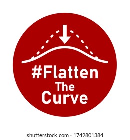 Flatten the Curve Hashtag Round Badge Icon. Vector Image. 