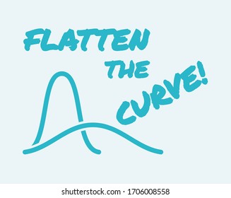 Flatten the Curve Icon. Vector Image.