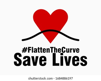 Flatten The Curve Save Lives Icon. Vector Image.