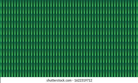 Flattened green ovals are arranged vertically with an overlap on each other.