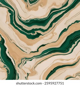 Flatty green marble cream and green as a background