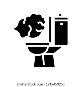 flatulence digestion system glyph icon vector. flatulence digestion system sign. isolated contour symbol black illustration