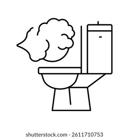 flatulence digestion system line icon vector. flatulence digestion system sign. isolated contour symbol black illustration