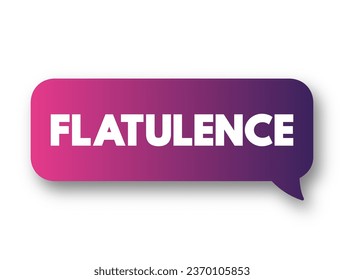 Flatulence is passing gas from the digestive system out of the back passage, text concept background