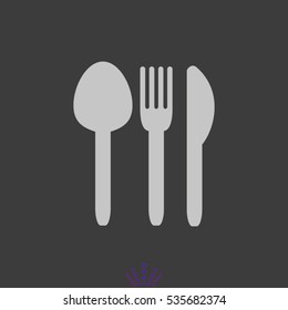 flatware, fork, spoon, knife, icon, vector illustration EPS 10