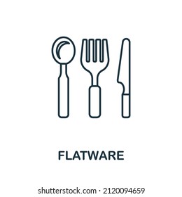 Flatware icon. Line element from restaurant collection. Linear Flatware icon sign for web design, infographics and more.