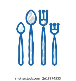 flatware restaurant equipment doodle icon sketch vector. flatware restaurant equipment sign. isolated symbol illustration
