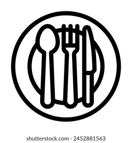 flatware restaurant equipment line icon vector. flatware restaurant equipment sign. isolated contour symbol black illustration