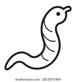 flatworm outline icon vector on white background 