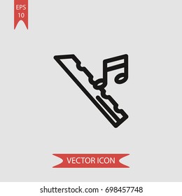 Flaut vector icon, illustration symbol