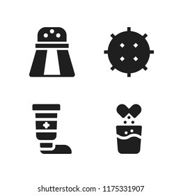 flavor icon. 4 flavor vector icons set. effervescent, condiment and lychee icons for web and design about flavor theme