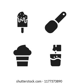 flavor icon. 4 flavor vector icons set. ice cream, scoop and effervescent icons for web and design about flavor theme