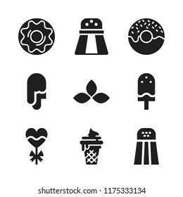flavor icon. 9 flavor vector icons set. condiment, doughnut and parsley icons for web and design about flavor theme