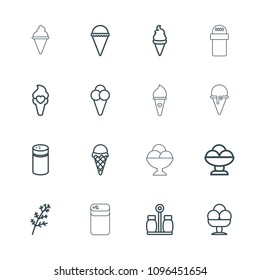 Flavor icon. collection of 16 flavor outline icons such as deel, pepper. editable flavor icons for web and mobile.