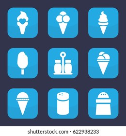 Flavor icon. set of 9 filled flavor icons such as pepper