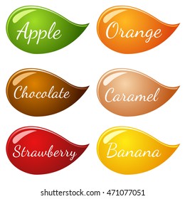 Flavor Icon set for label or description on packaging