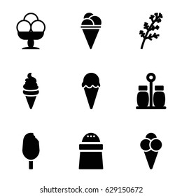 Flavor icons set. set of 9 flavor filled icons such as deel, ice cream
