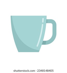 Vector plano del icono de la taza de sabor. Té. Muñeca de desayuno aislada