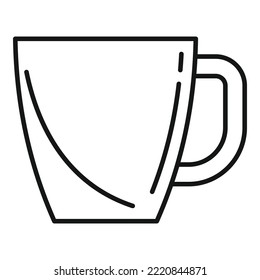 Vector de contorno de icono de taquilla de sabor. Té. Mugre de desayuno