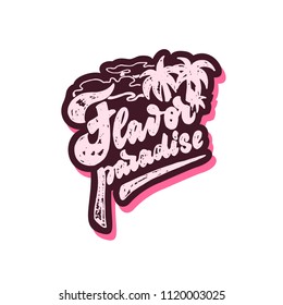 Flavor paradise. Hand written lettering logo design for your business. Stock vector