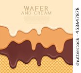 Flavored Cream Melted on Wafer  Background : Vector Illustration