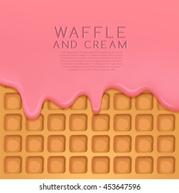 Flavored Cream Melted on Wafer  Background : Vector Illustration