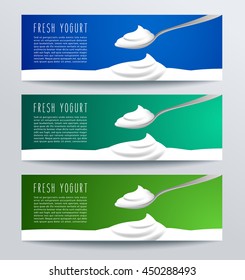 Flavored Creamy Milk Banner Template : Vector Illustration