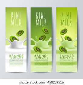 Flavored Creamy Milk Banner Template : Vector Illustration