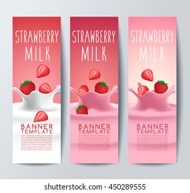 Flavored Creamy Milk Banner Template : Vector Illustration