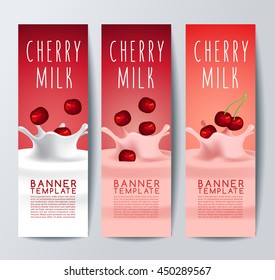 Flavored Creamy Milk Banner Template : Vector Illustration