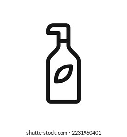 Flavored syrup isolated icon, coffee syrup bottle outline vector icon with editable stroke