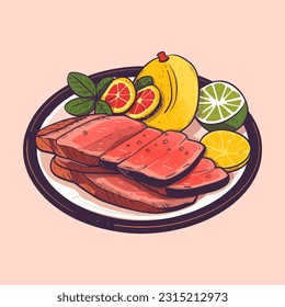 Flavorful Charcoal Grilled Picanha Vector
