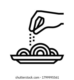 flavoring dish line icon vector. flavoring dish sign. isolated contour symbol black illustration