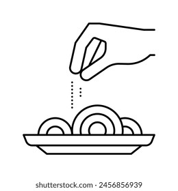 Geschmacksschüssel Linie Icon Vektorgrafik. Geschmacksschüssel Zeichen. Isolierte Kontur Symbol Schwarz Abbildung