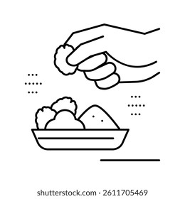 flavoring meal line icon vector. flavoring meal sign. isolated contour symbol black illustration
