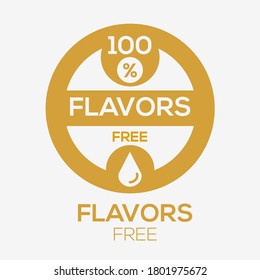 (flavors free) label sign, vector illustration.