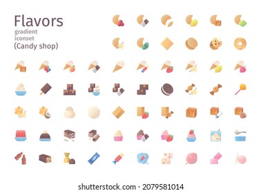 Flavors gradient icons for web, mobile apps, VR projects, games, presentations and much more